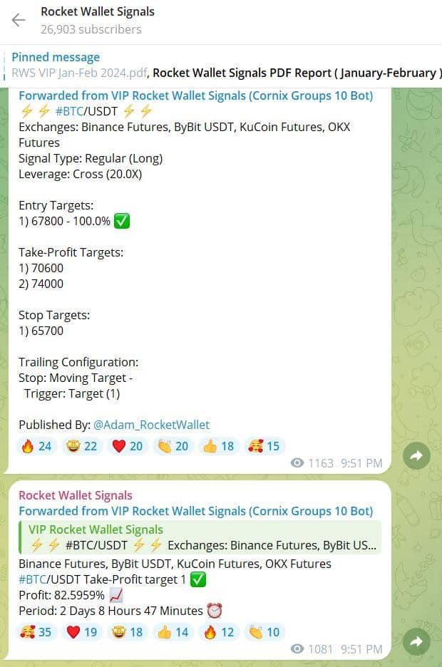 Rocket Wallet Signals Grupa Telegram