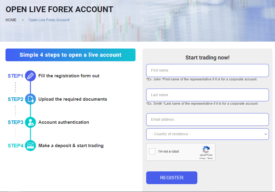 Review of MYFX Markets’ User Account — Fill in the registration form