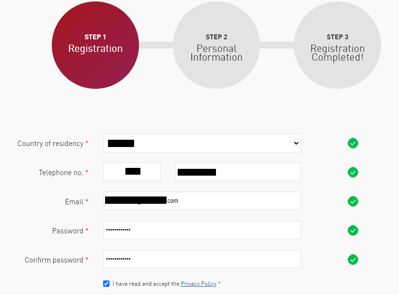 Review of Aetos Markets’ User Account — Filling out the registration form