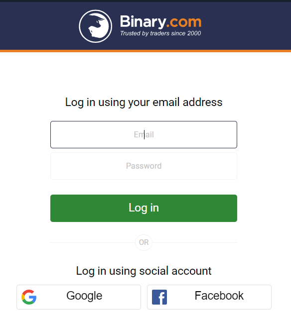 Binary.com Review - Log in