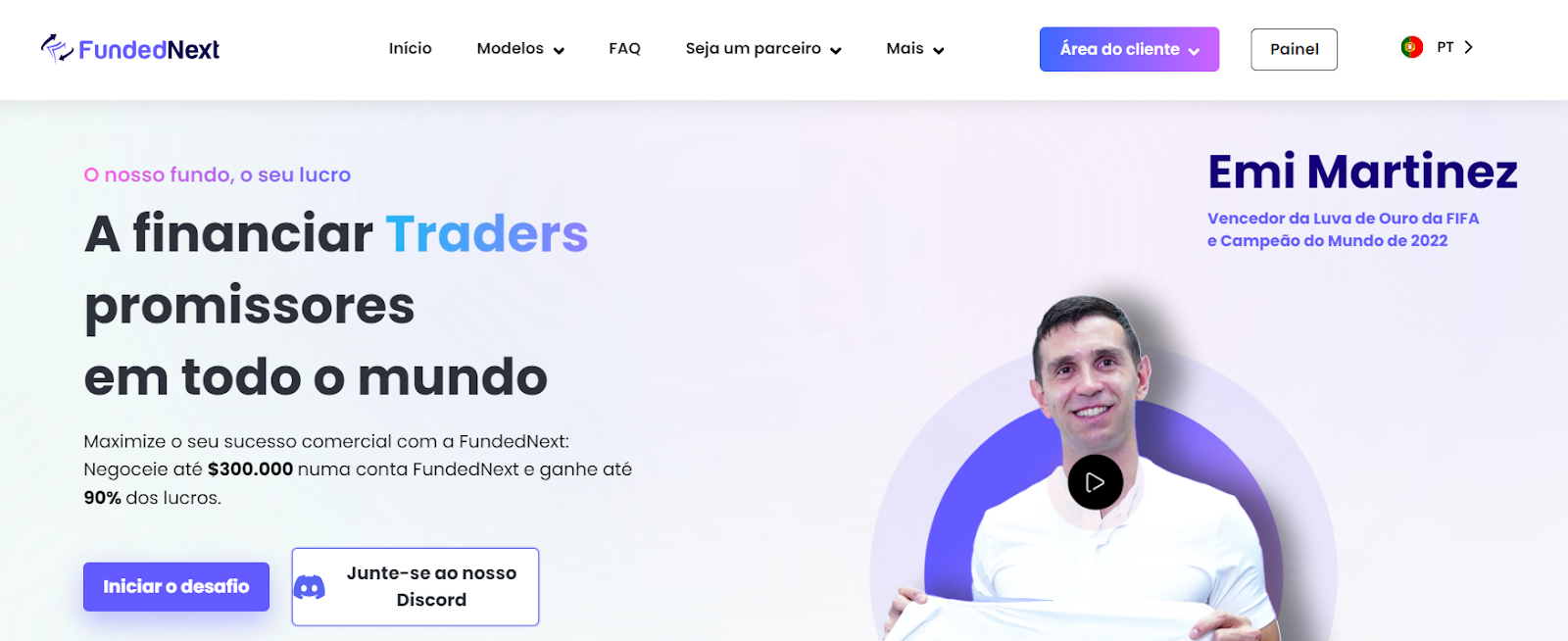 Panorama da Funded Next - Site oficial