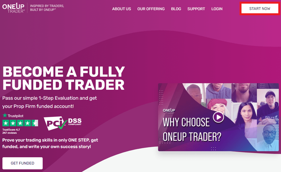 Panoramica dell’account personale di OneUp Trader— Inizia Ora