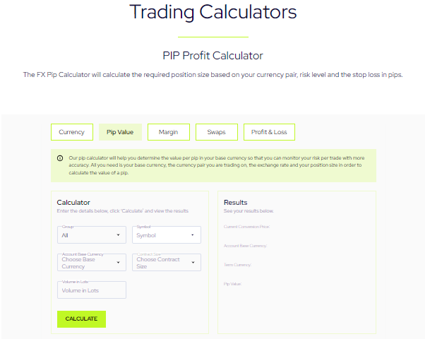 Additional Trading Tools of Global Prime - Forex calculators