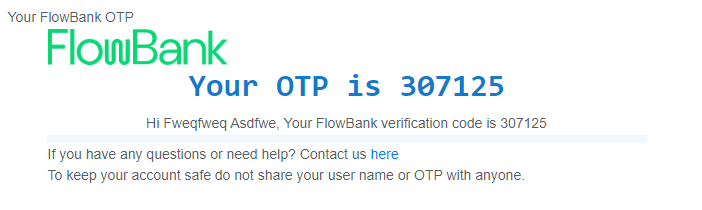 Review of FlowBank’s User Account — Email confirmation