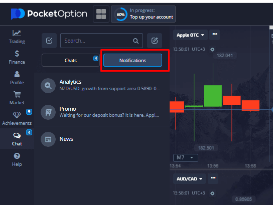 Review of Pocket Option User Account — Notifications