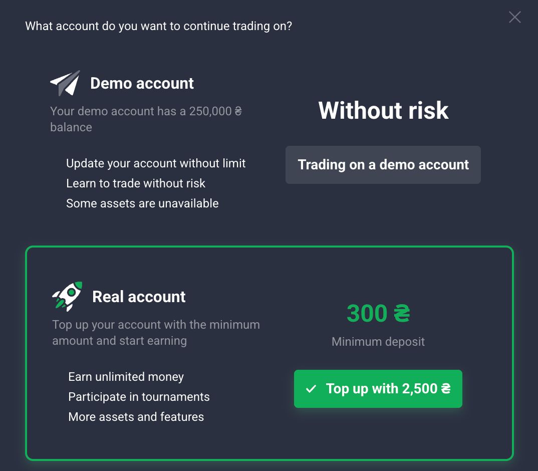 Quotex demo account