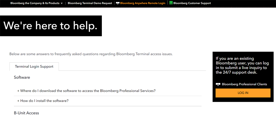 Bloomberg Review - Customer support