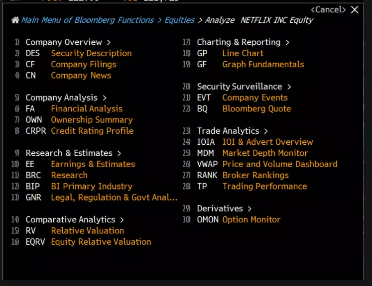 Bloomberg Review - Menu and settings