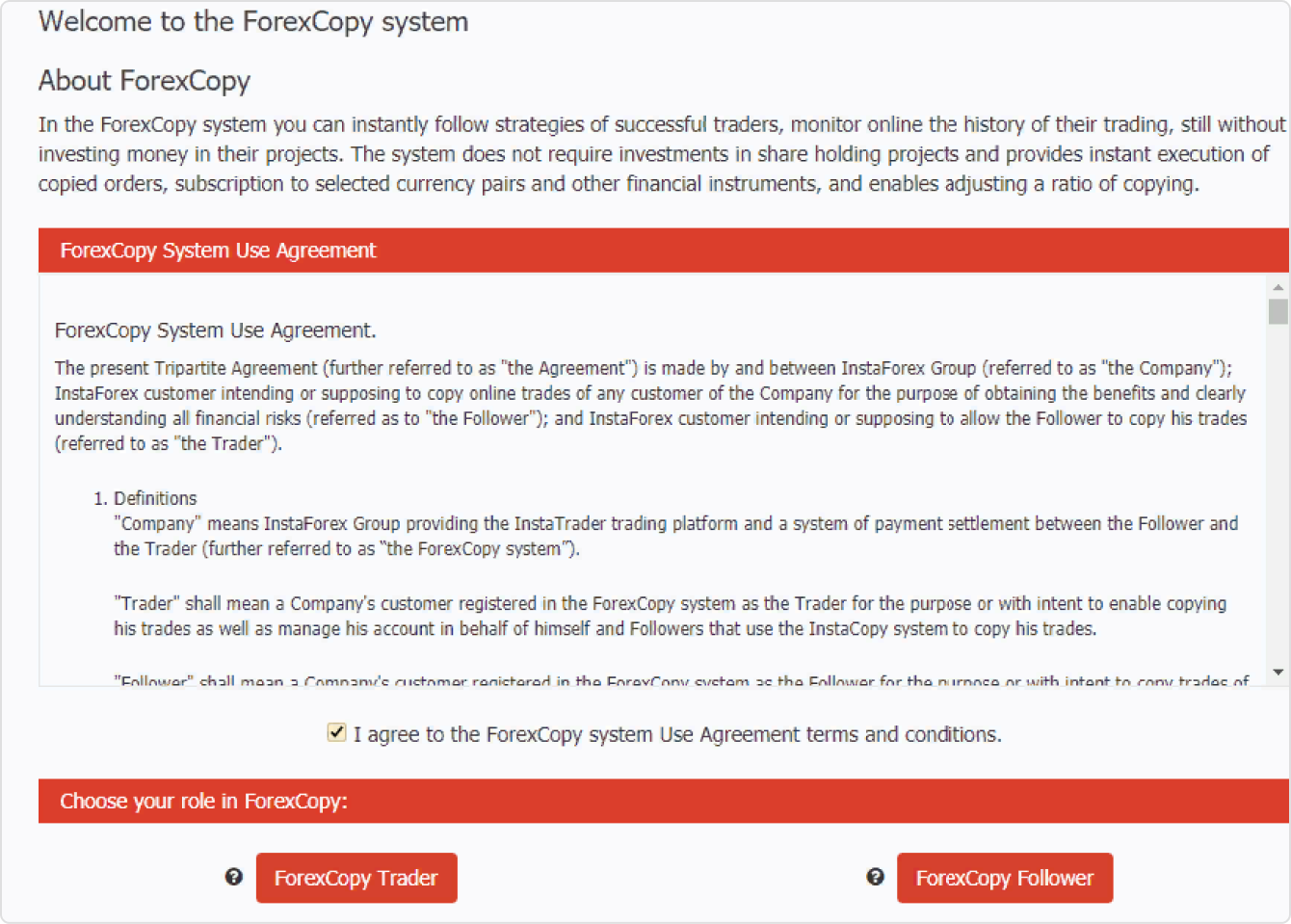 Review of ForexCopy from InstaForex