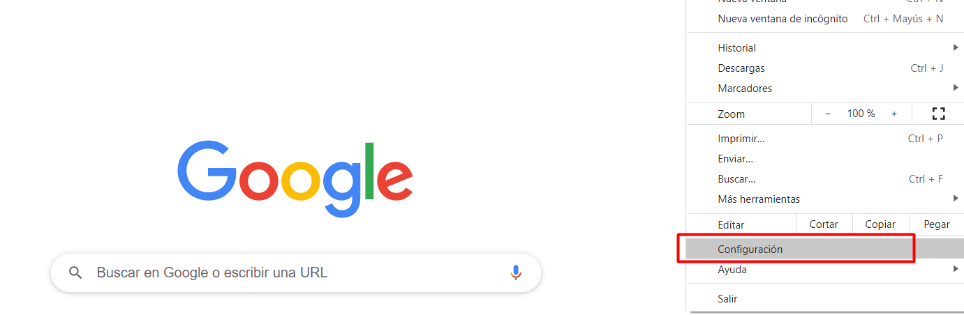 Google Chrome - Menú