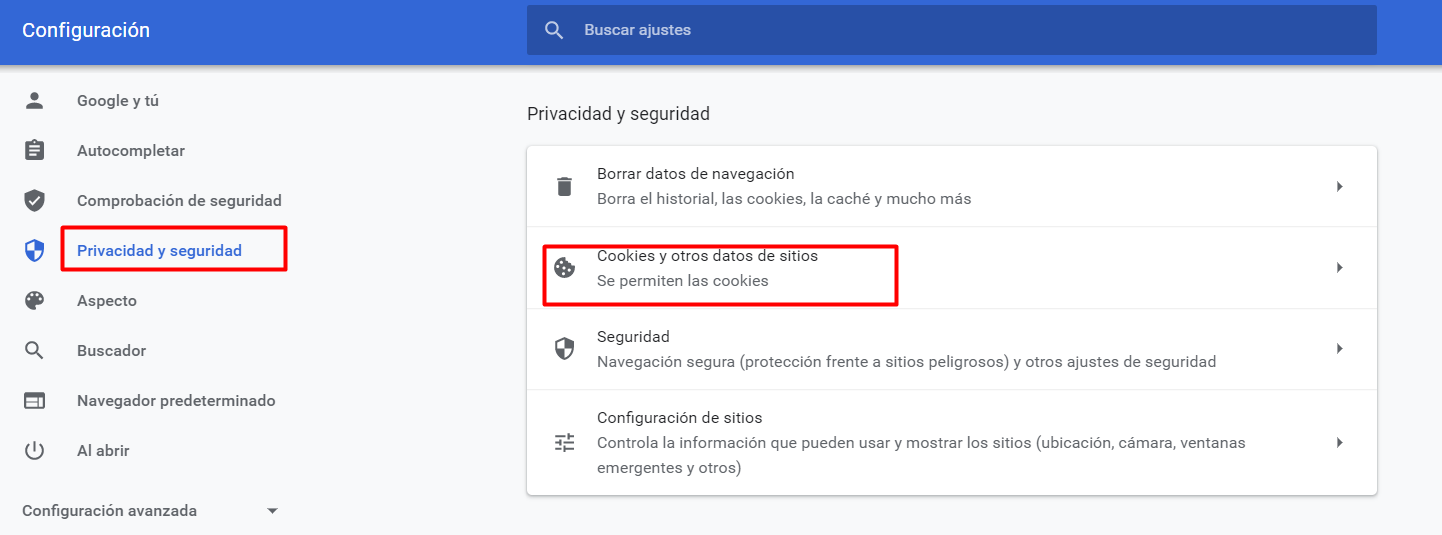 Google Chrome - Privacidad y Seguridad