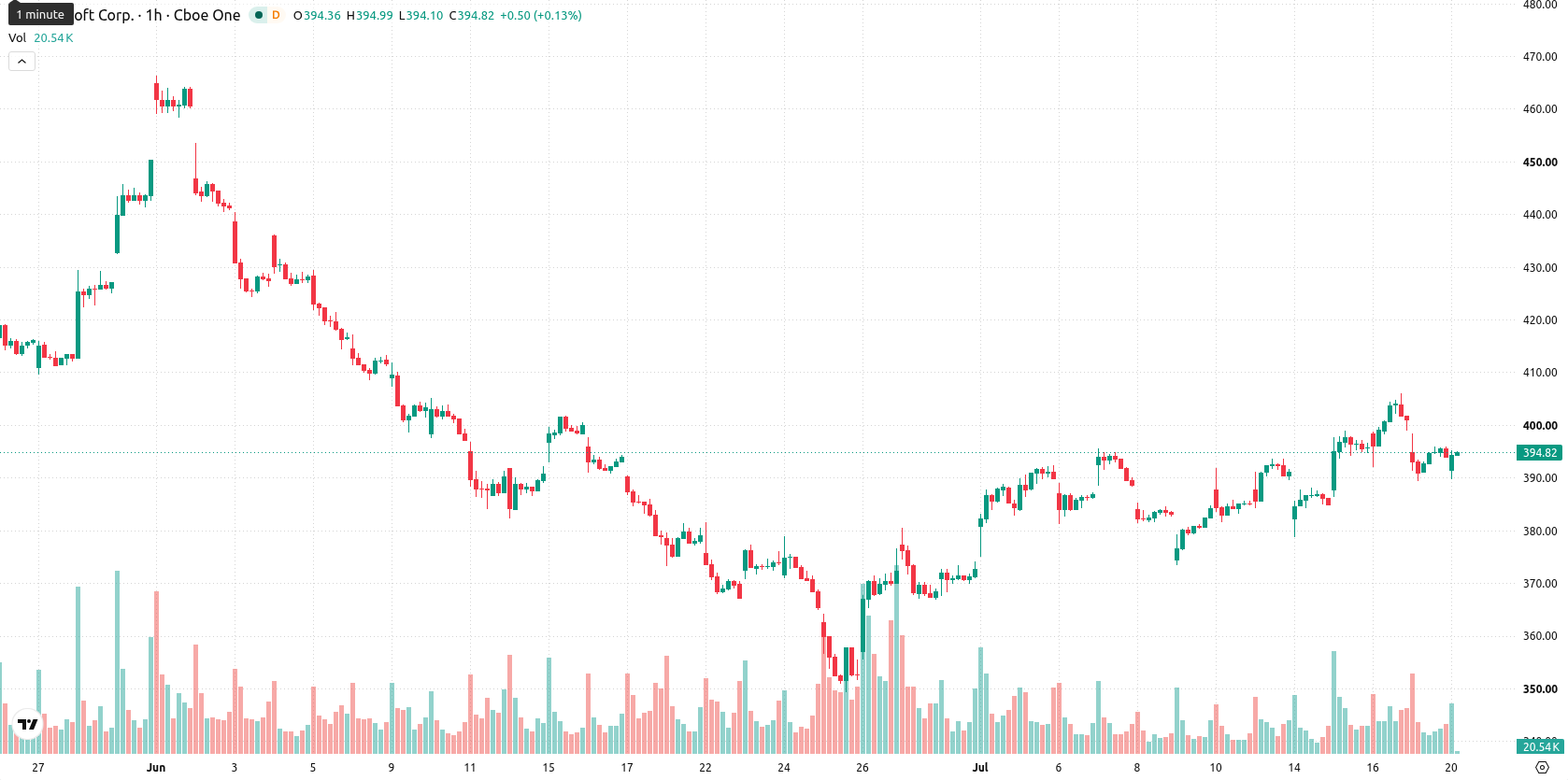Microsoft Corp asset chart
