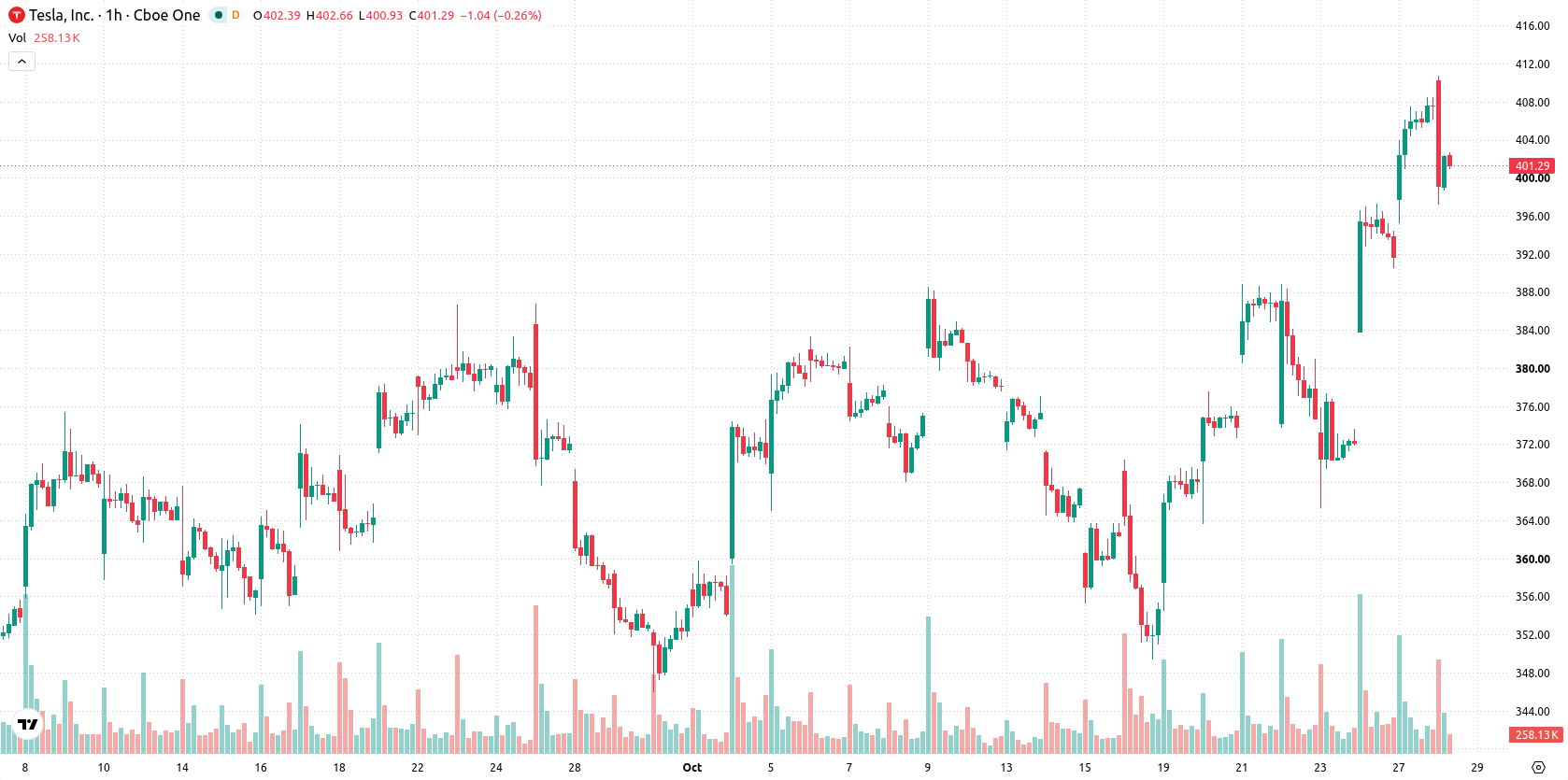 Tesla Inc. asset chart