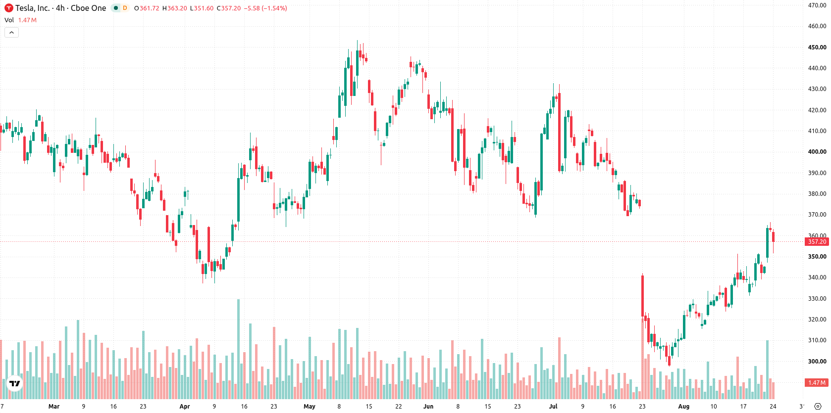 Tesla Inc. asset chart
