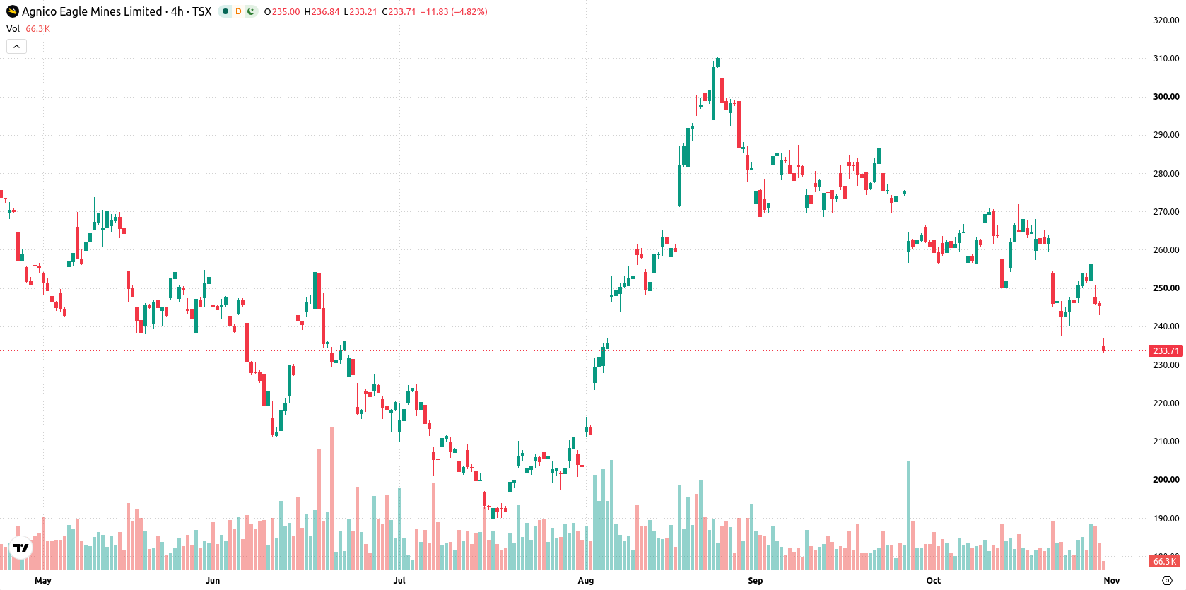 Agnico Eagle Mines Limited asset chart