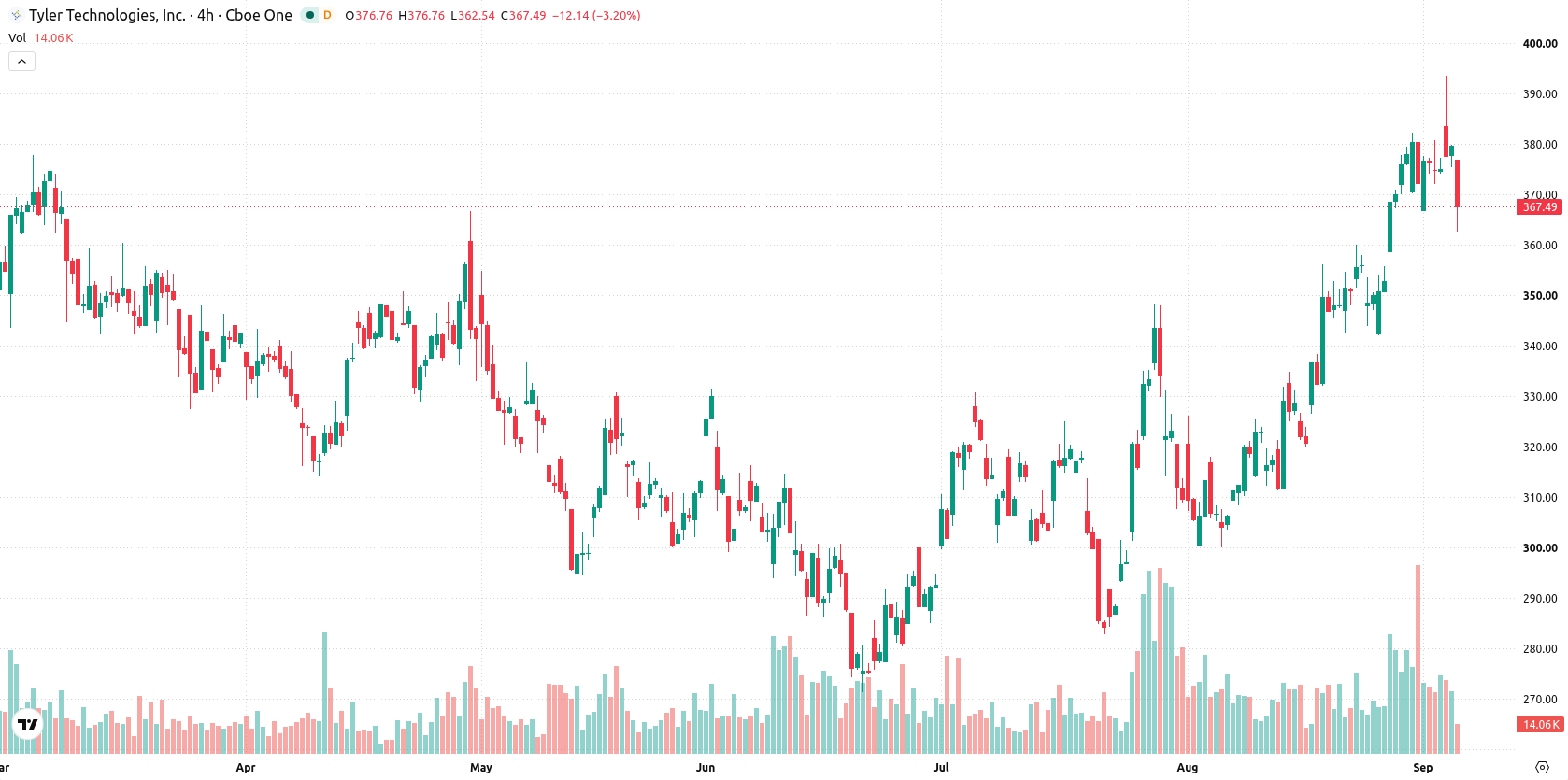 Tyler Technologies asset chart