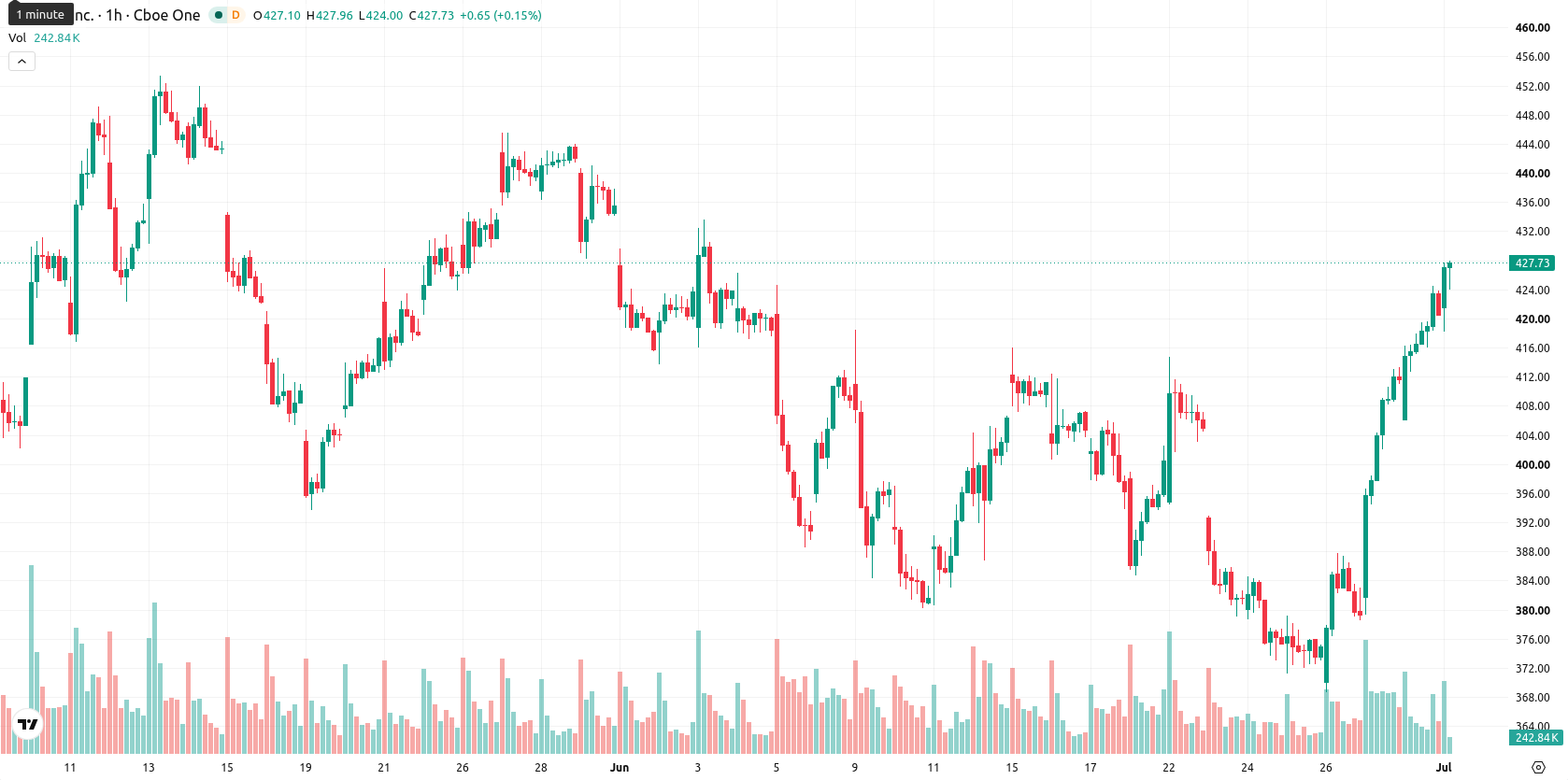 Tesla Inc. asset chart