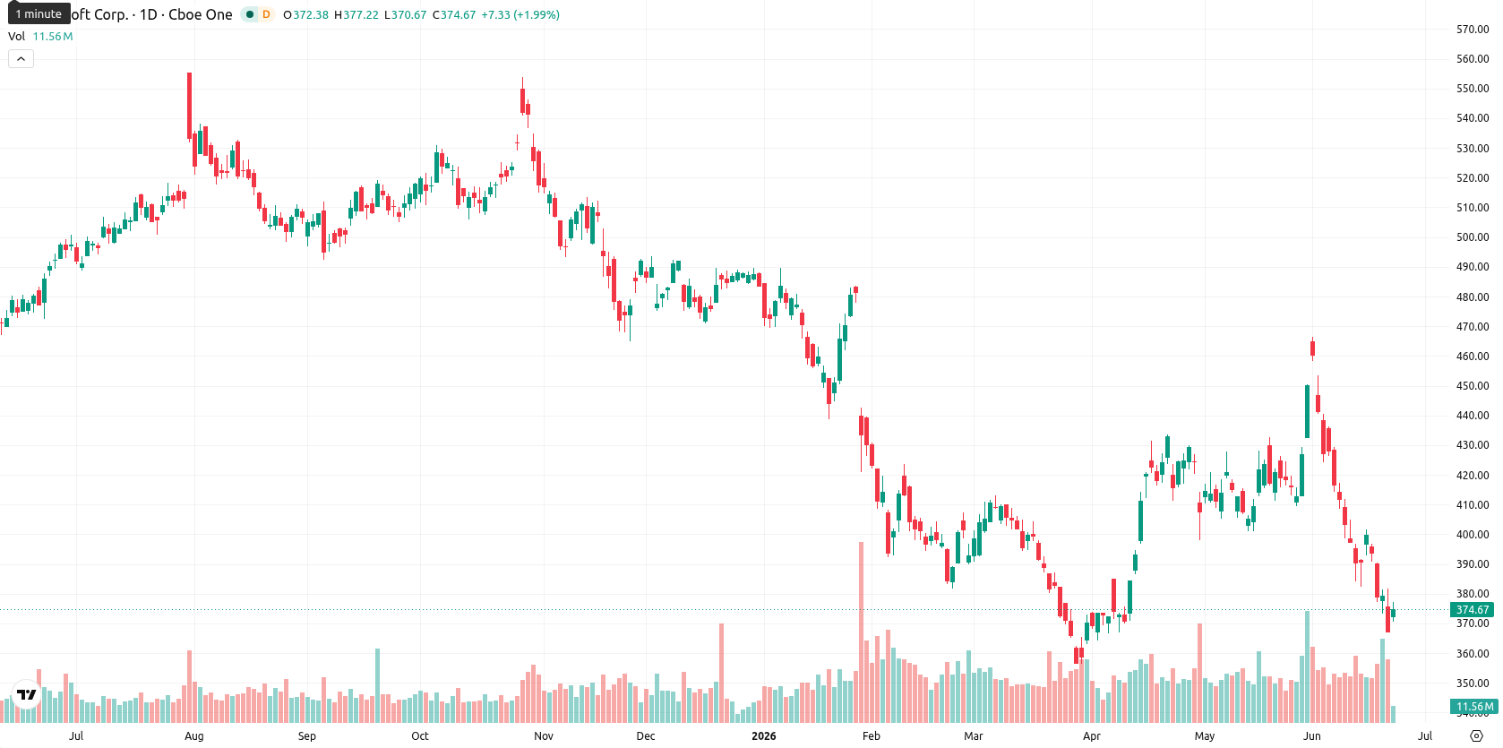 Microsoft Corp asset chart