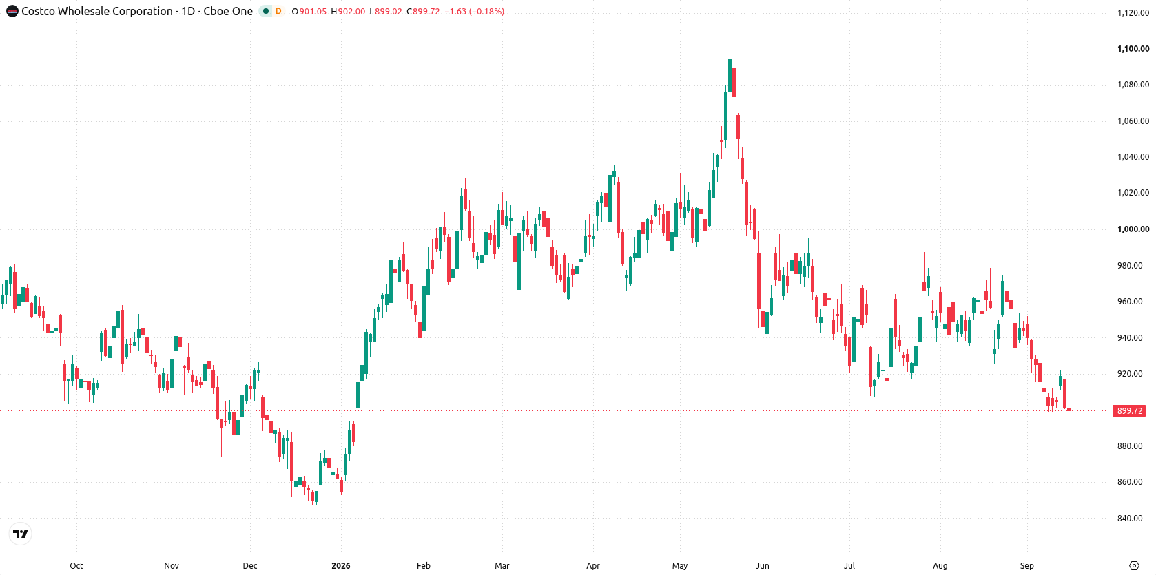 Costco Wholesale Corp asset chart