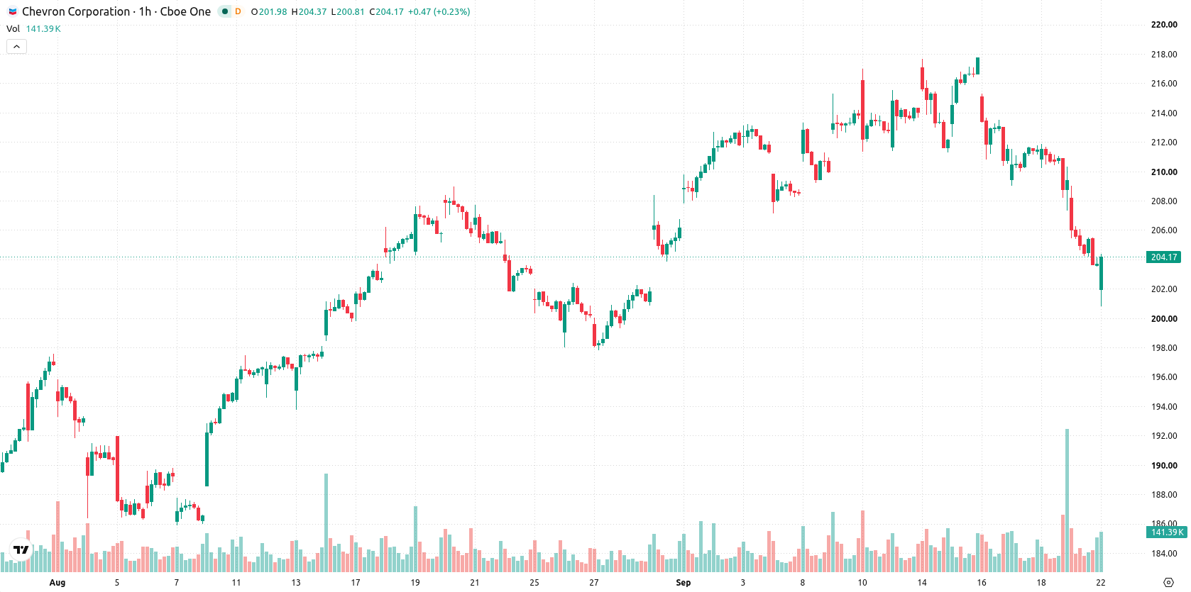 Chevron Corporation asset chart