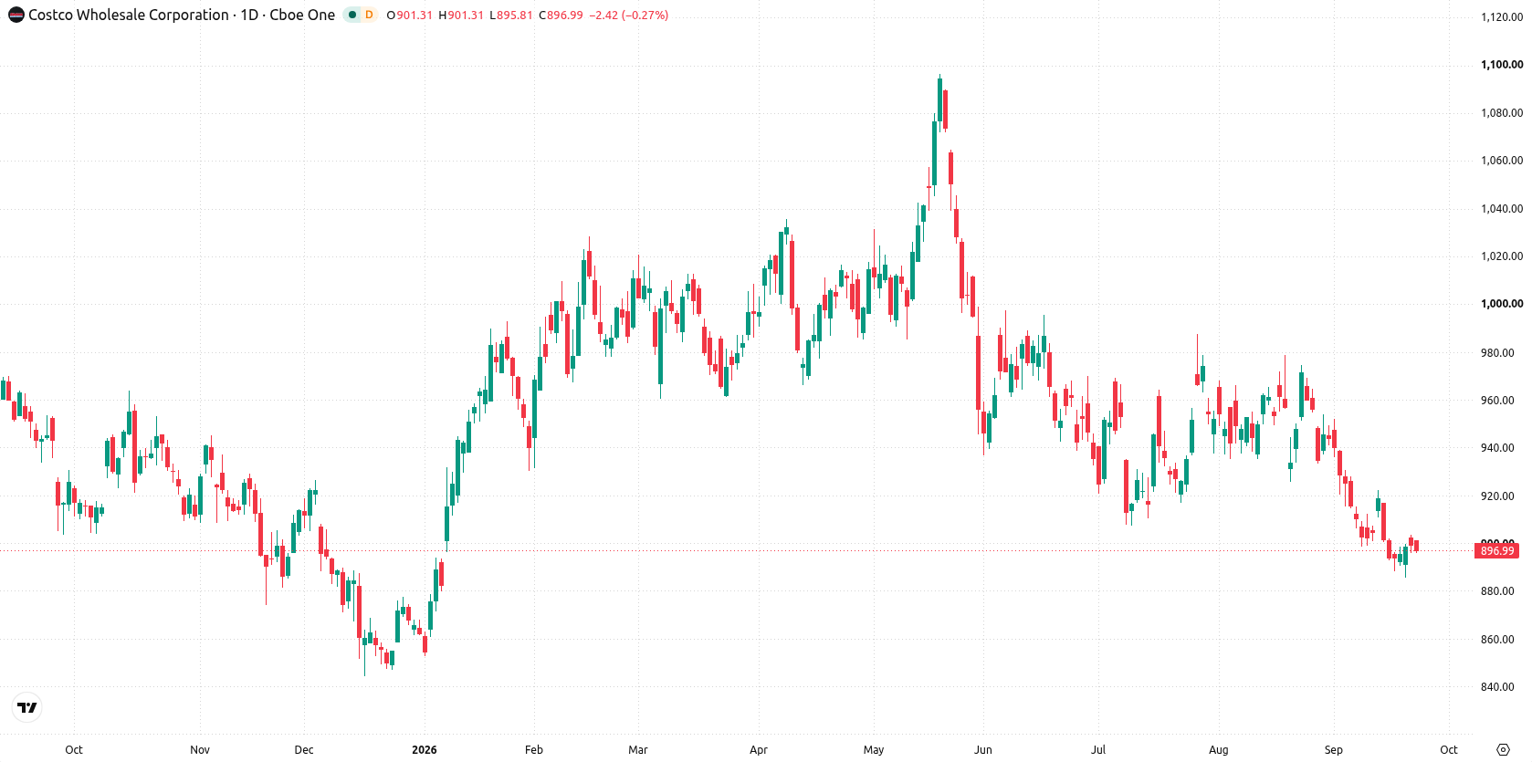 Costco Wholesale Corp asset chart