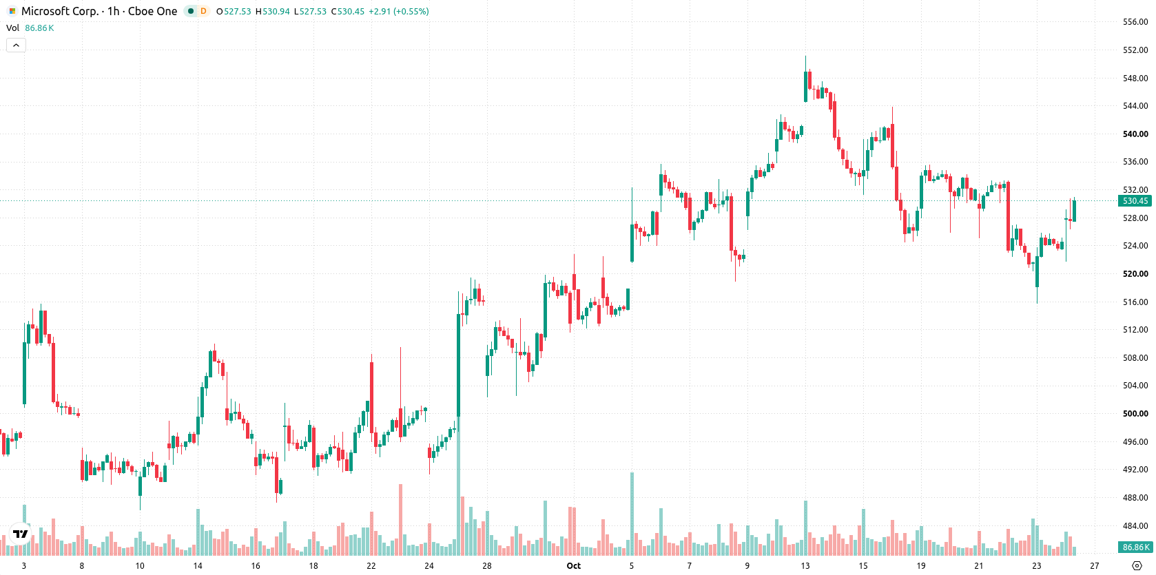 Microsoft Corp asset chart