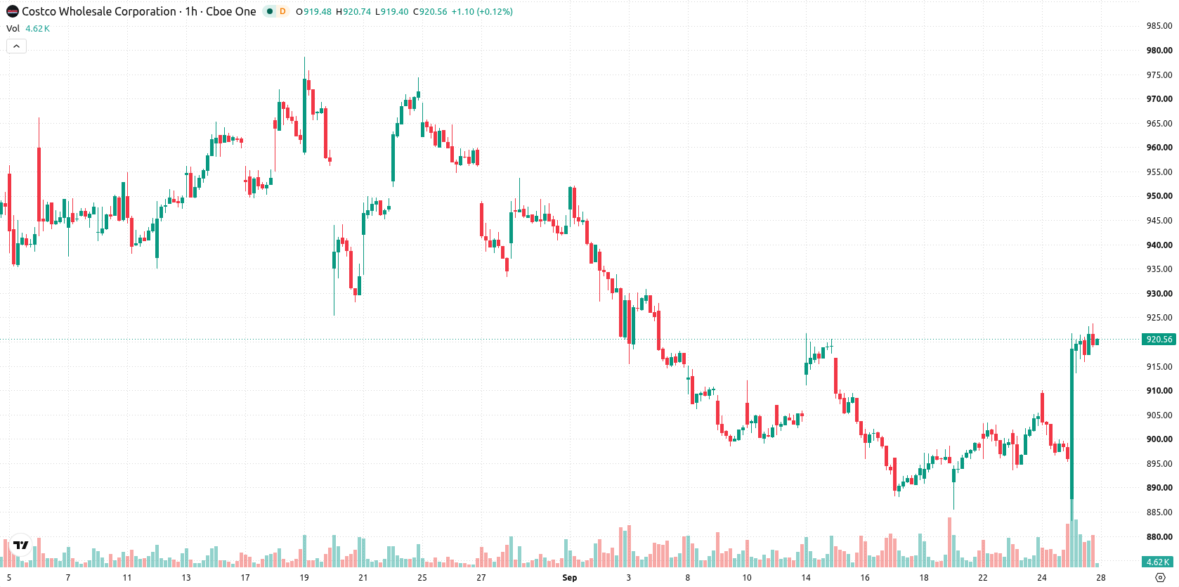 Costco Wholesale Corp asset chart