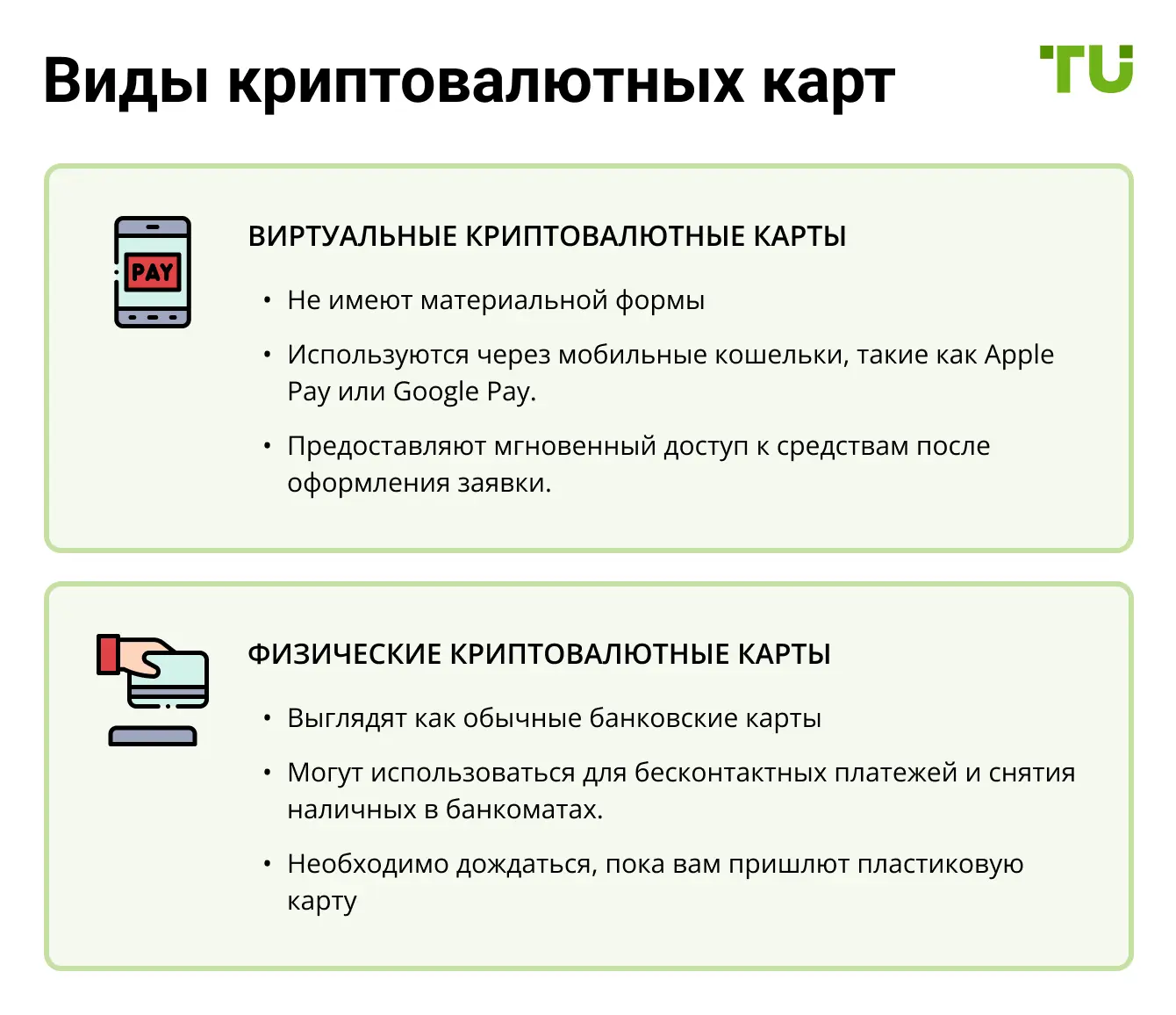 Виды криптовалютных карт