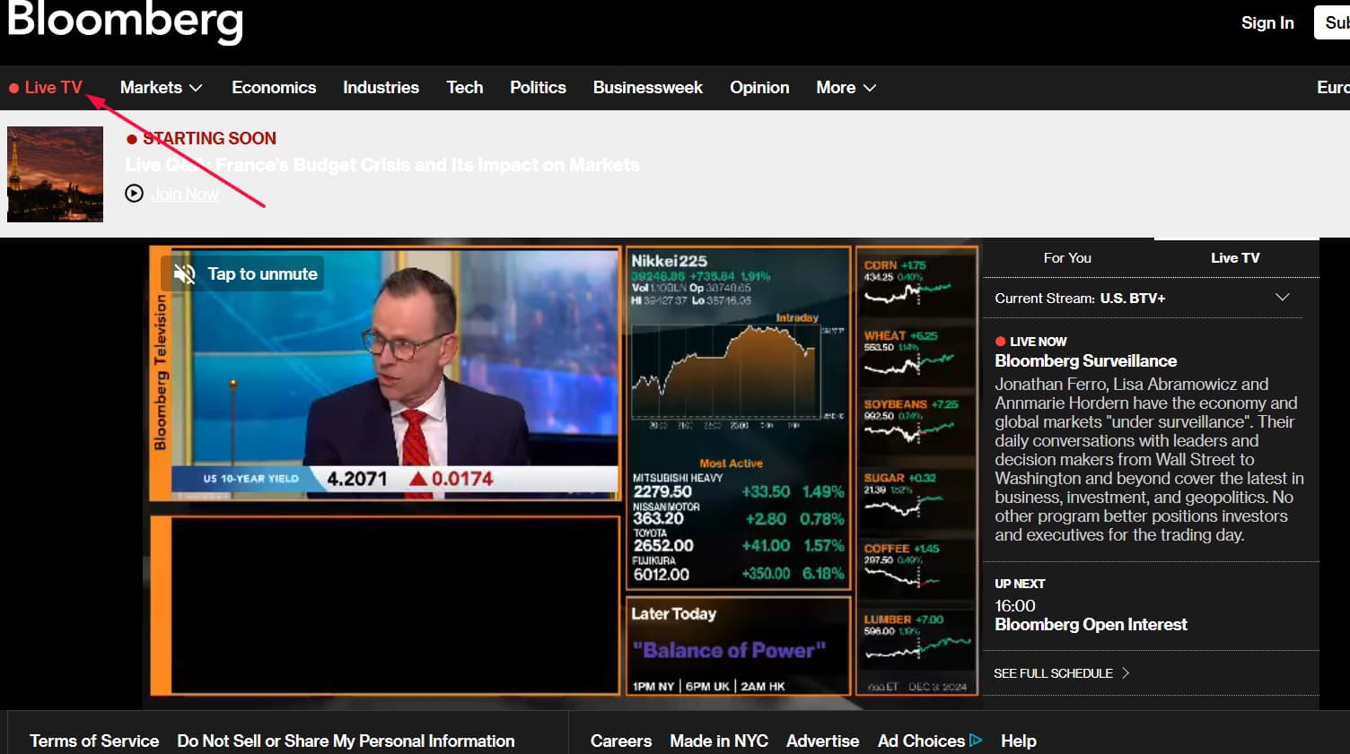 Bloomberg Live TV