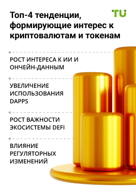 Топ-4 тенденции, формирующие интерес к криптовалютам и токенам: