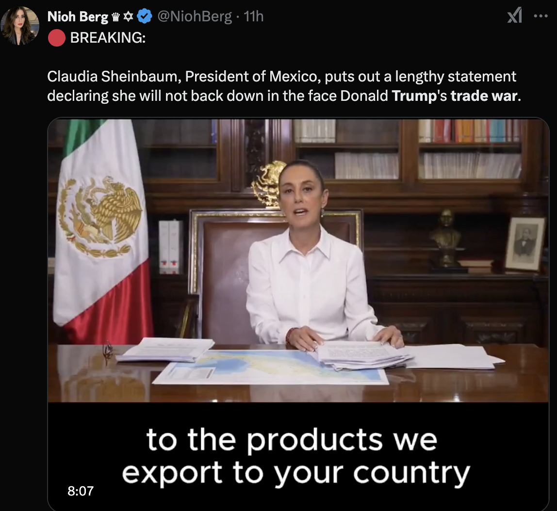 Президент Мексики Клаудия Шейнбаум