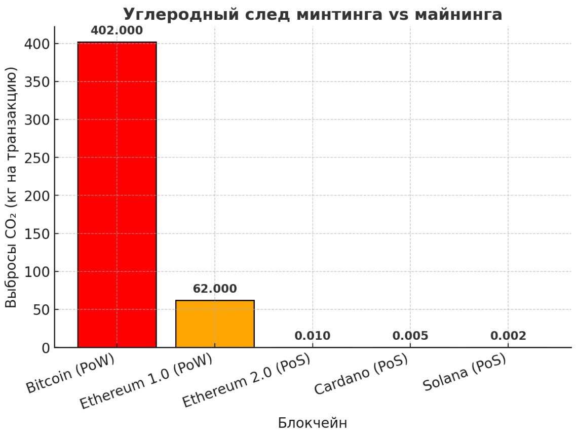 Углеродный след минтинга vs майнинга