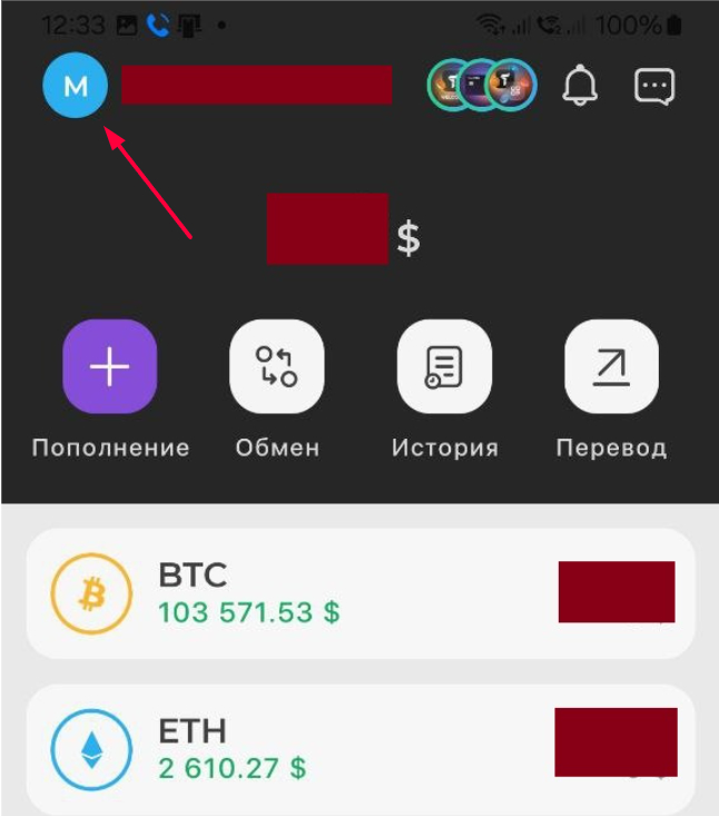 Переход в настройки на Trustee Plus