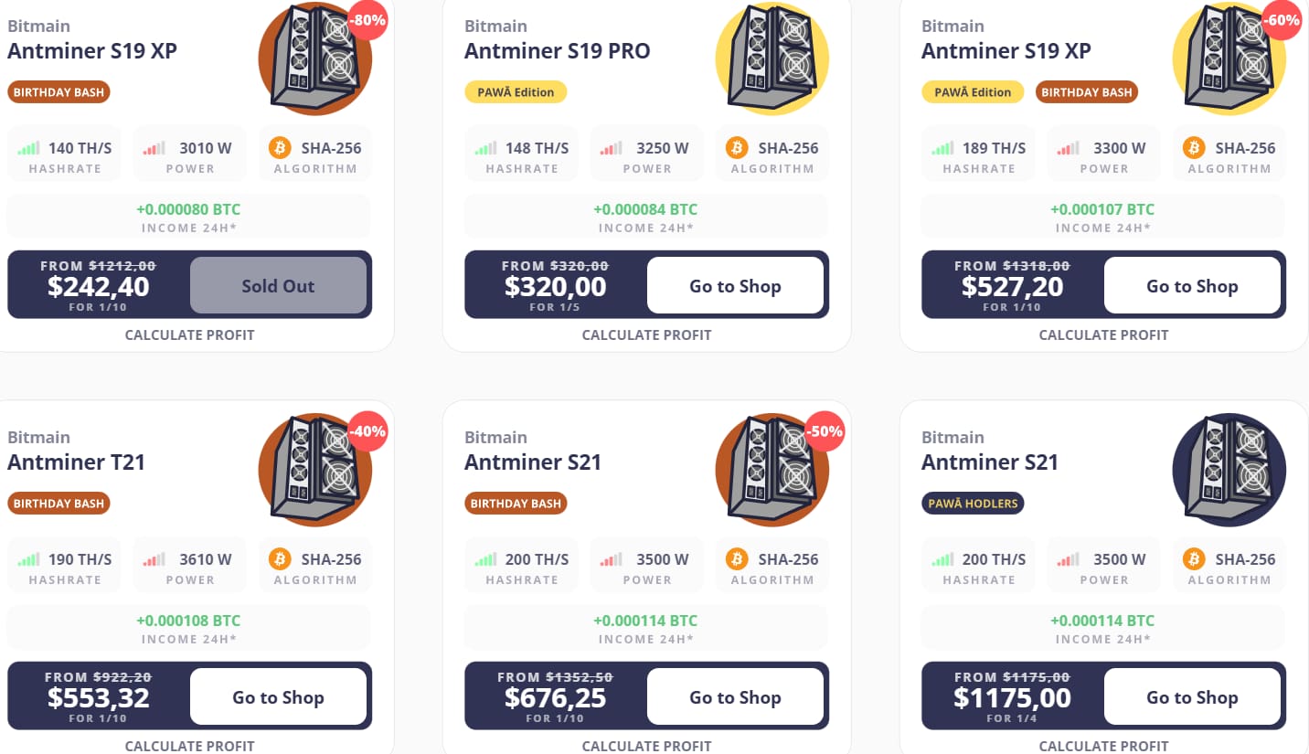 Тарифы BeMine на аренду майнеров для добычи Bitcoin