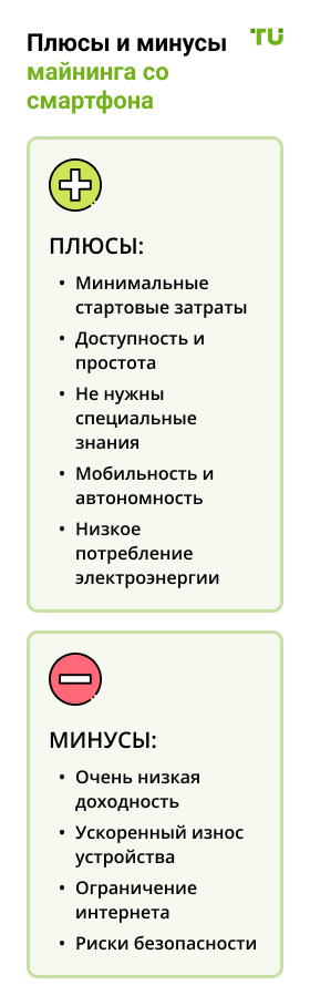 Плюсы и минусы майнинга со смартфона