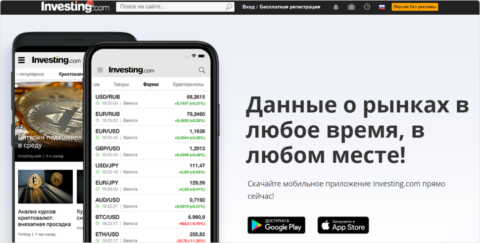 Обзор Investing.com - Мобильное приложение