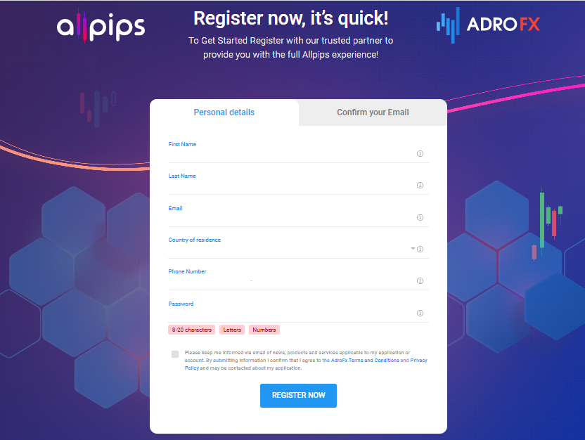 Обзор Allpips — Регистрация