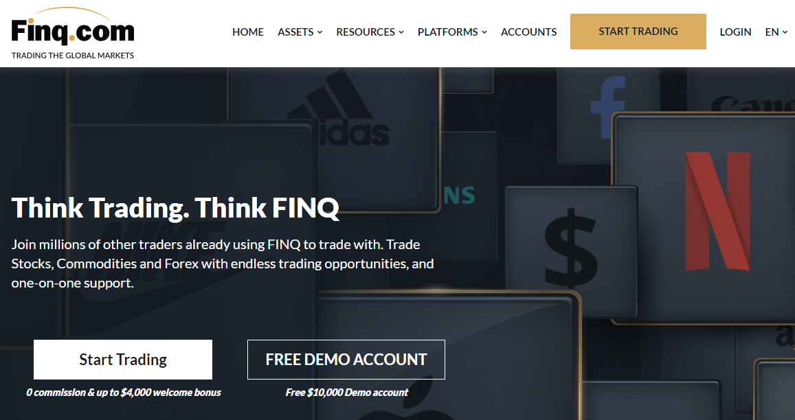 Зарегистрировать Личный кабинет Finq.com можно только через официальный сайт брокера