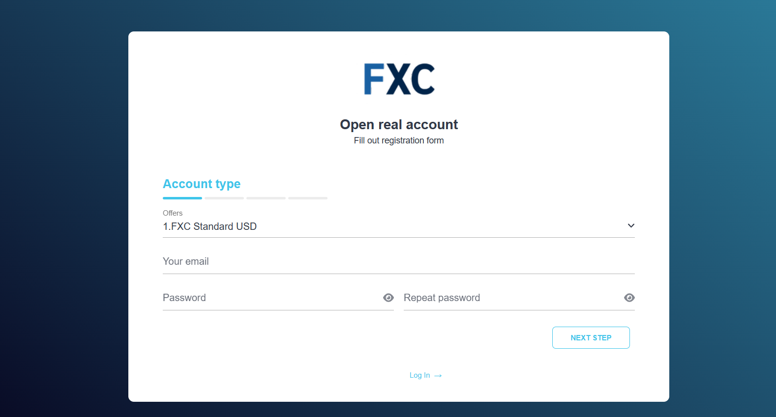 Обзор FXCentrum - Заполнение регистрационной формы