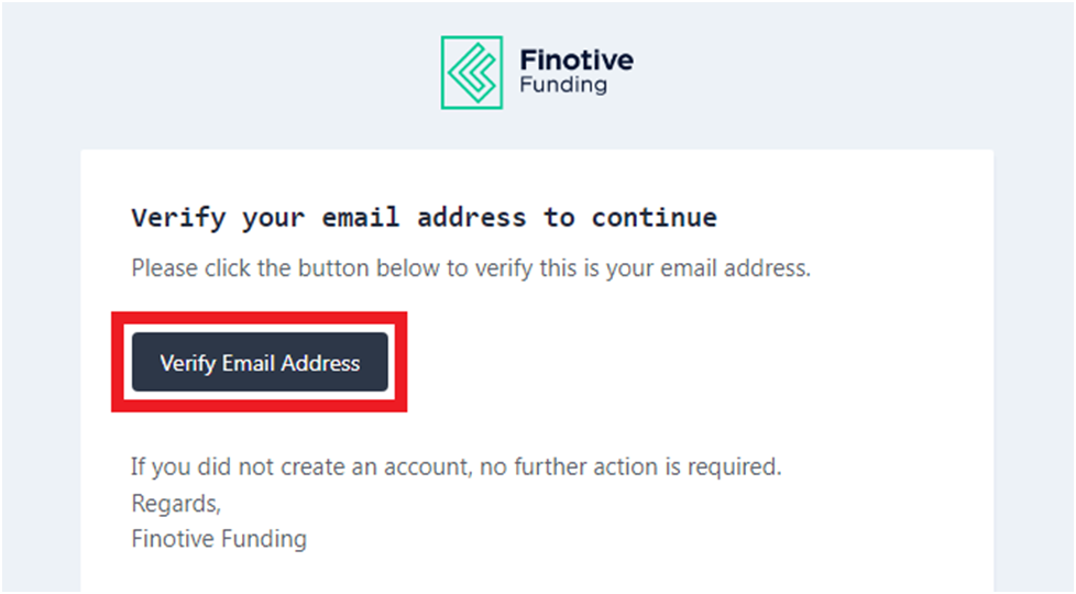 Обзор Finotive Funding - Подтверждение регистрации по имейл