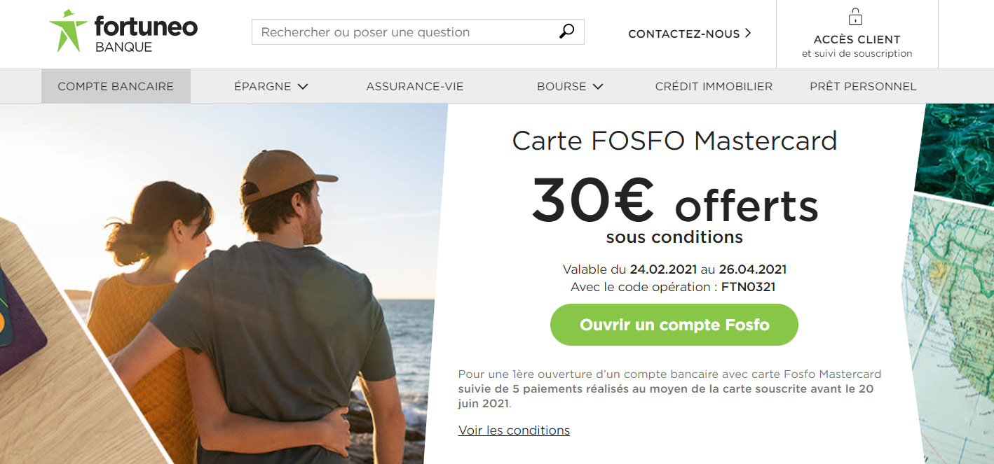 Бонусы Fortuneo - FOSFO MasterCard
