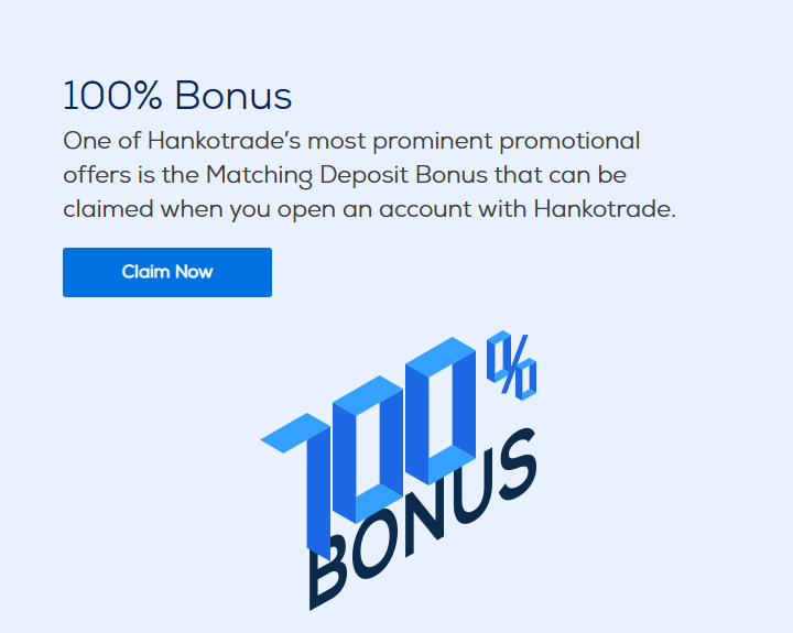 Бонусы Hankotrade - 100% Bonus