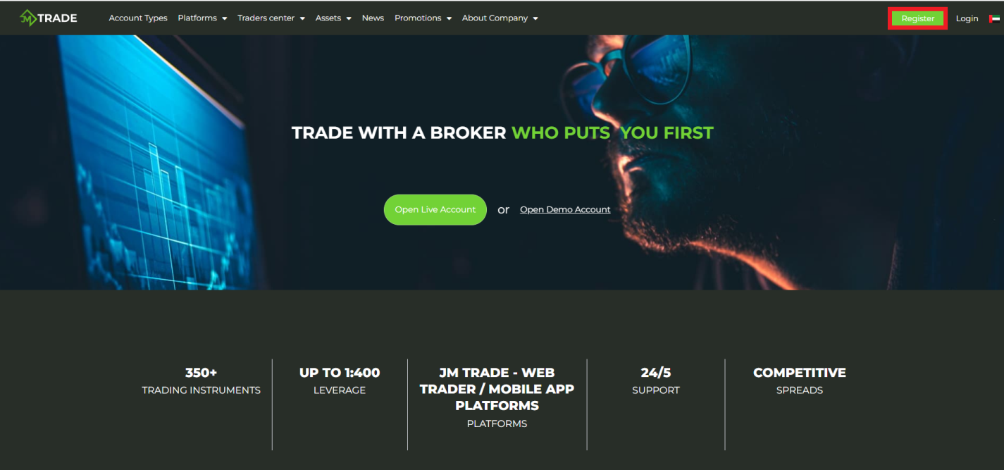 Обзор JM Trade - Регистрация