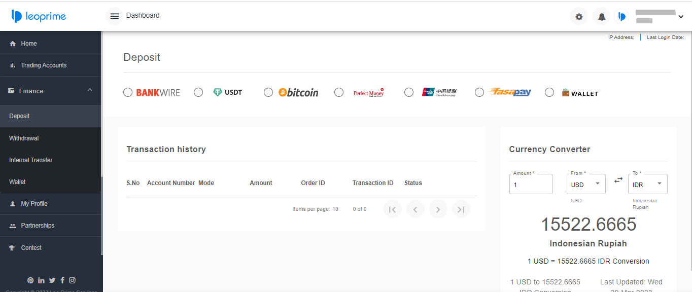 Обзор LeoPrime — Депонирование средств