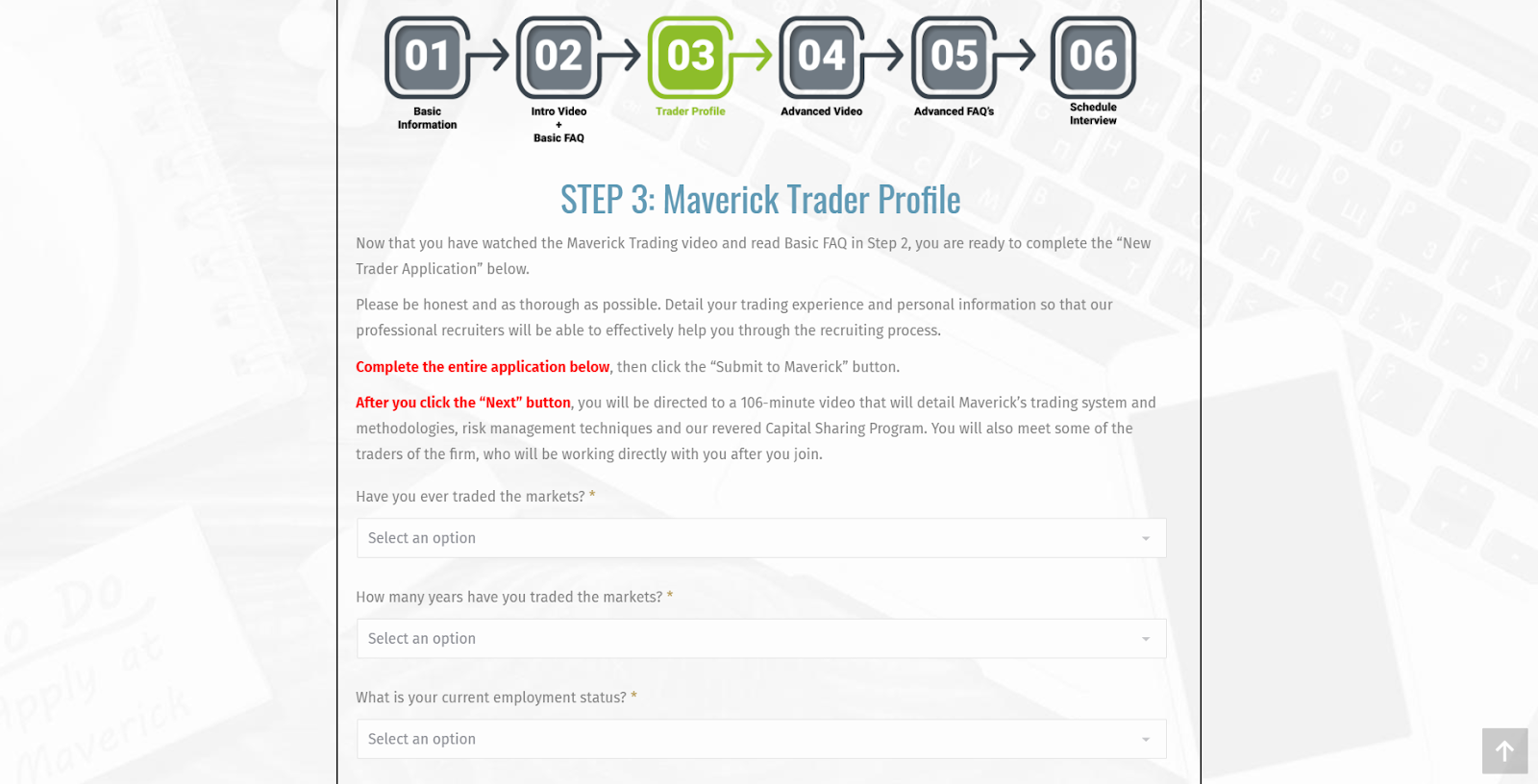 Обзор Maverick Trading - Регистрация: шаг 3