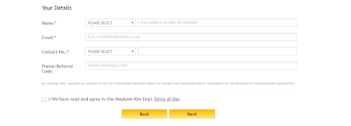 Обзор Maybank Kim Eng — Заполнение формы для открытия счета
