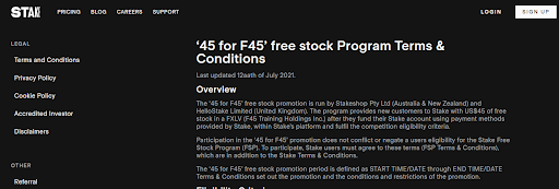 Бонусы Stake - 45 for F45