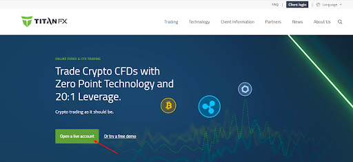 Обзор TitanFX — Начало регистрации