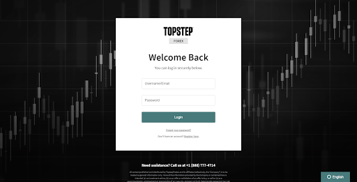 Обзор Topstep — Авторизация