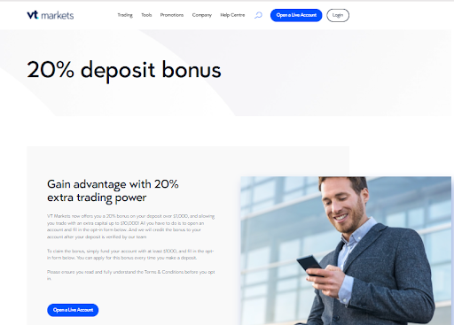 Бонусы  VT Markets - Deposit Bonus
